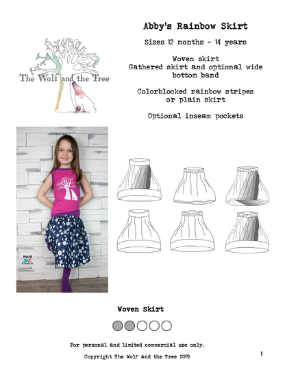 Abby's Rainbow Water - Abby's Watercolor Dress + Abby's Rainbow Skirt Bundle